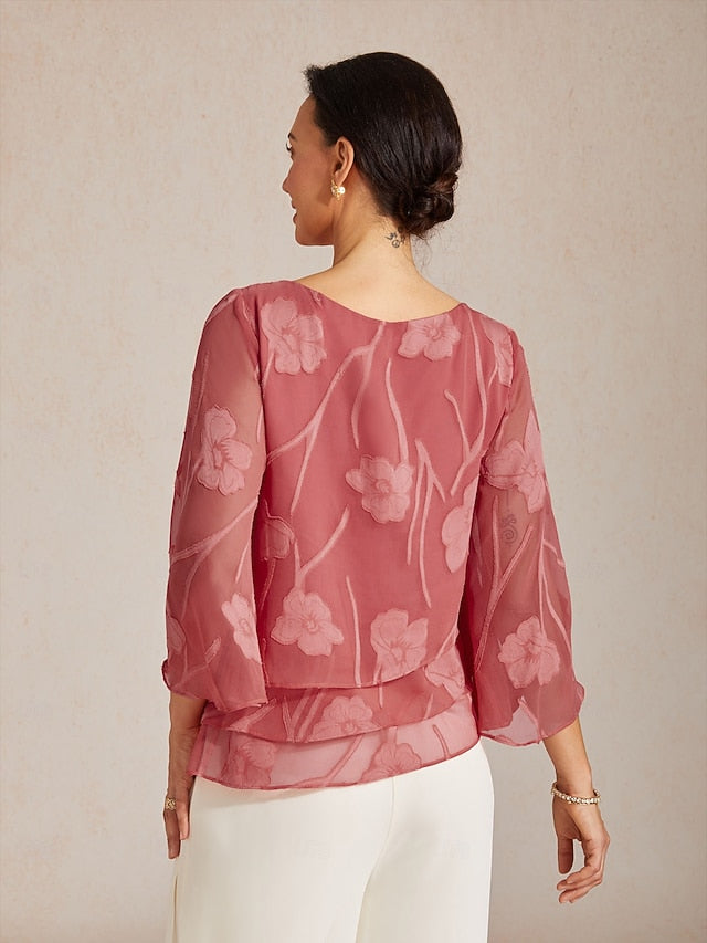 Women's Lace Shirt Blouse Dressy Tops Chiffon Tops