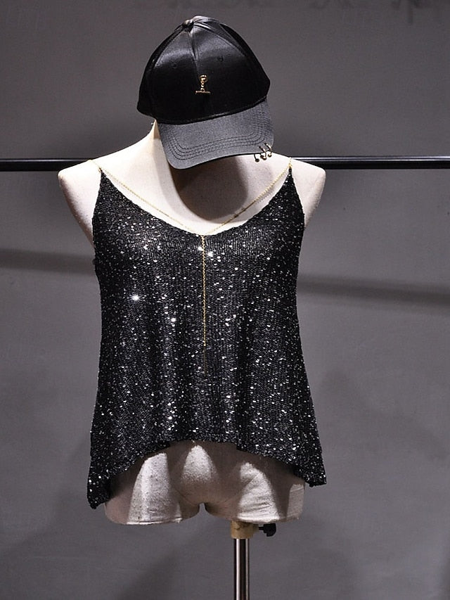 Women's Blouse Sequin Tops Camisole Tank Top Sequins