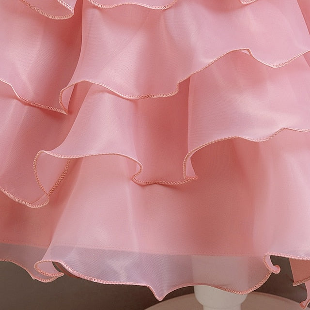 Dress Floral Kids Girls' Asymmetrical Party