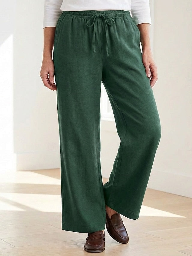 70% Linen Women's Linen Pants Culottes Wide Leg Wide Leg