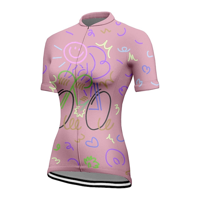 Women's Cycling Jersey Graffiti Short Sleeve Bike Jersey