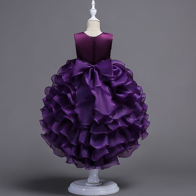 4-13 Party Floral Wedding Summer Kids Dress Ruffle Girls'