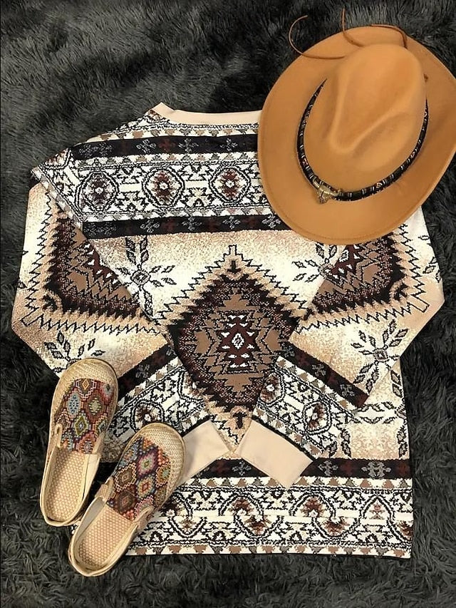 Women's Pullover Floral Print Fashion Casual Loose Fit Crew