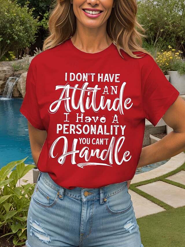 Women's T Shirt Print Graphic Letter Vintage Stylish