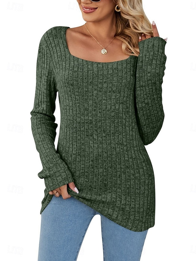 Women's Blouse Solid Color Stylish Casual Long Sleeve U