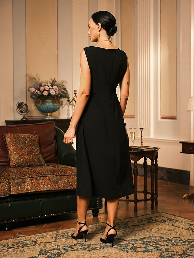 Women's Tea Length Cocktail Dress Dress Set Wedding Guest