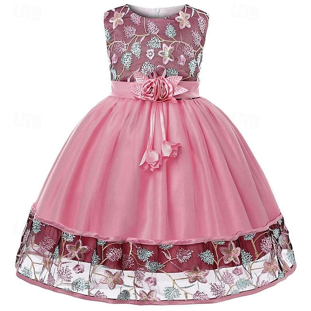 Party Dress Girl 3D Sleeveless Flower Girls'