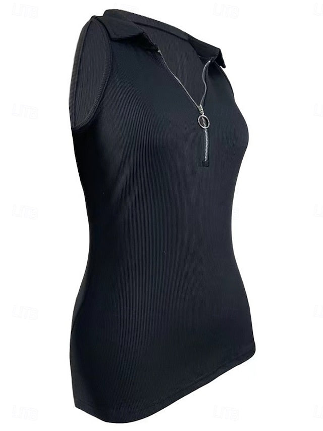 Women's Camisole Tank Top Zipper Solid Color Modern Casual