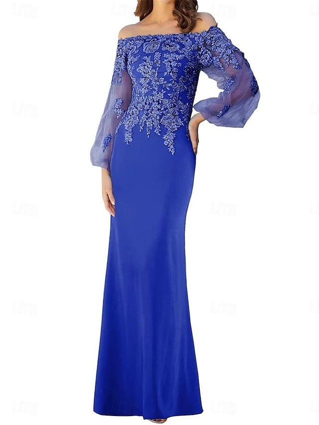 Dress the of Elegant Shoulder Mermaid Off / Bride Trumpet Mother