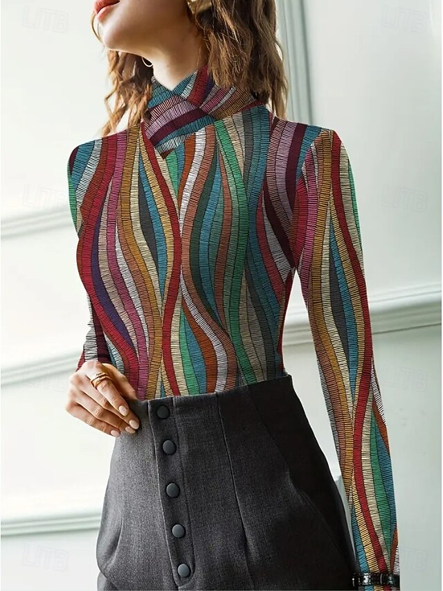 Women's Tunic T Shirt Elegant Bohemia Vintage Long Sleeve