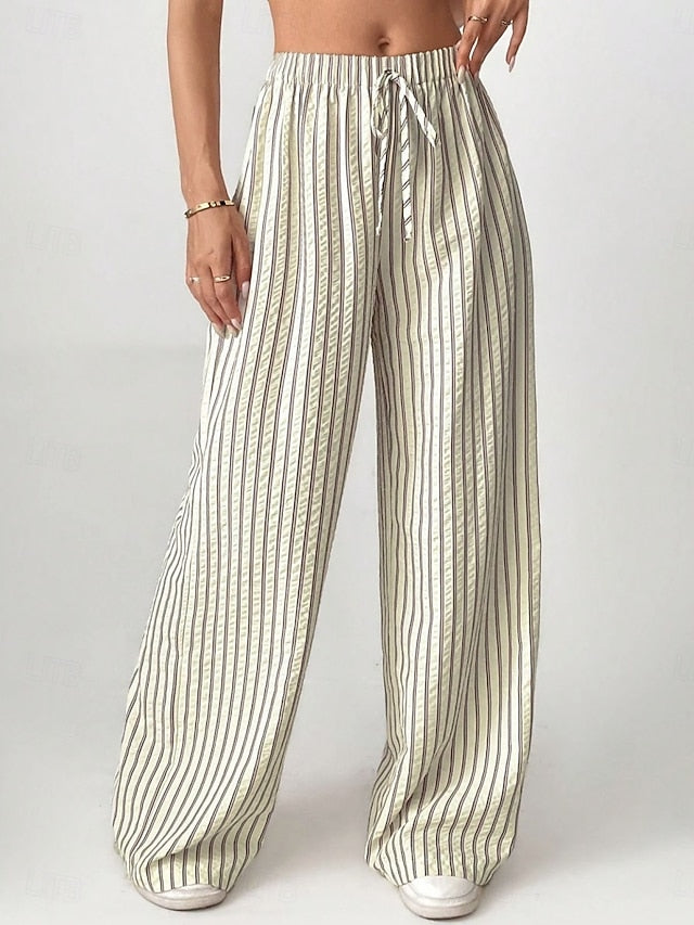 Women's Faux Cotton Linen Sweatpants Wide Leg Chinos