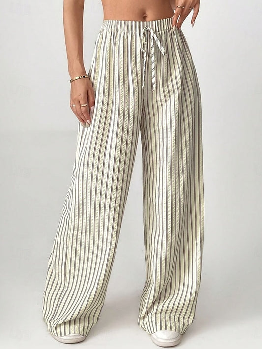 Women's Faux Cotton Linen Sweatpants Wide Leg Chinos