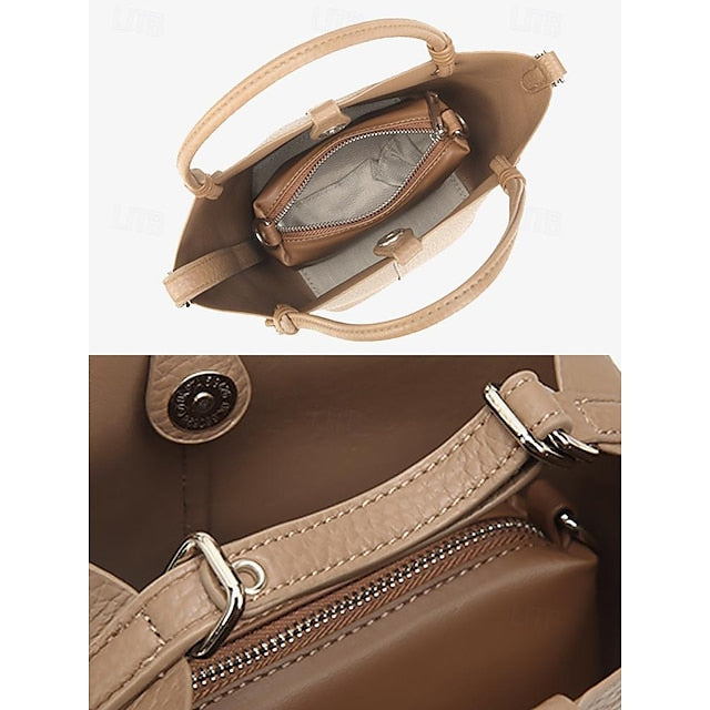 Damen Beutel Stilvolle Tasche Bucket Passend zu – Leder
