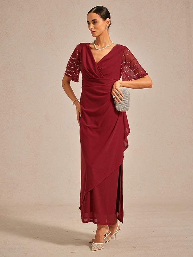 Women's Maxi Dress Sheath Dress Elegant Solid Color Short