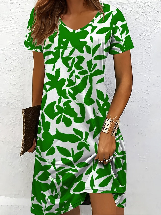 Women's Midi Dress T Shirt Dress Tee Dress Sundress A Line