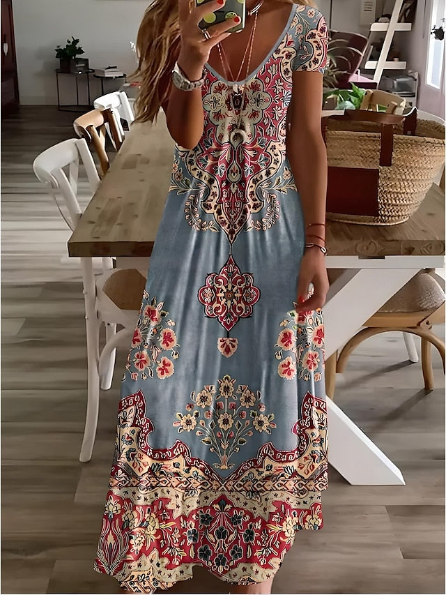 Women's Midi Dress Sundress A Line Dress Vacation Casual