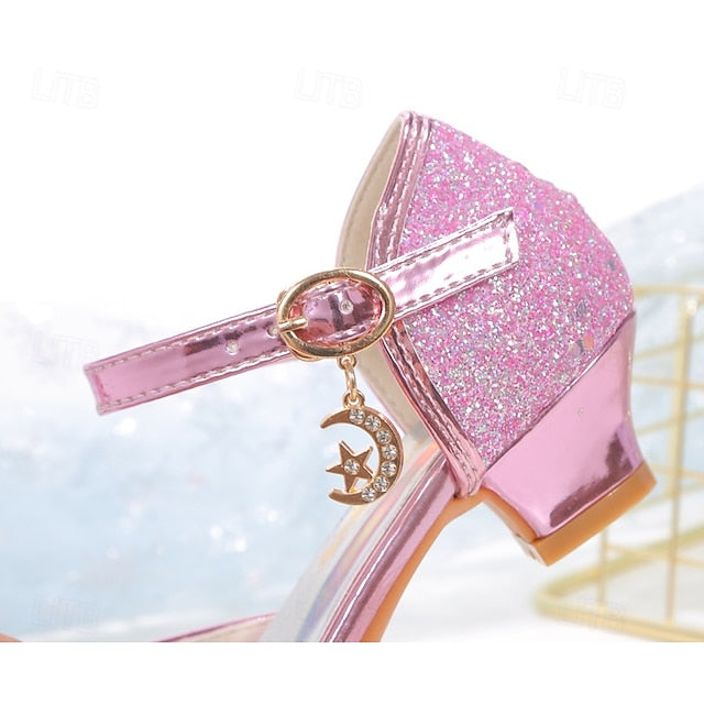 Girls' Princess Sparkly Shoes Bowknot Glitter Silver –