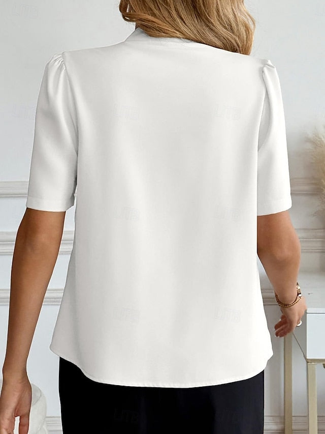 Women's Shirt Button Down Shirt Casual Shirt Buttons Plain