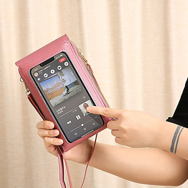Sac à bandoulière pour téléphone portable, portefeuille pour femme, porte-monnaie