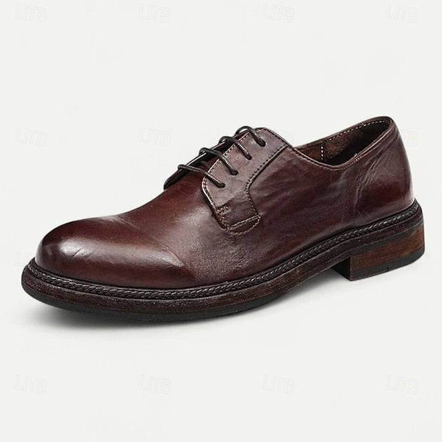 Clean Goodyear Derby with Shoes Leather and Welt Men's Tan