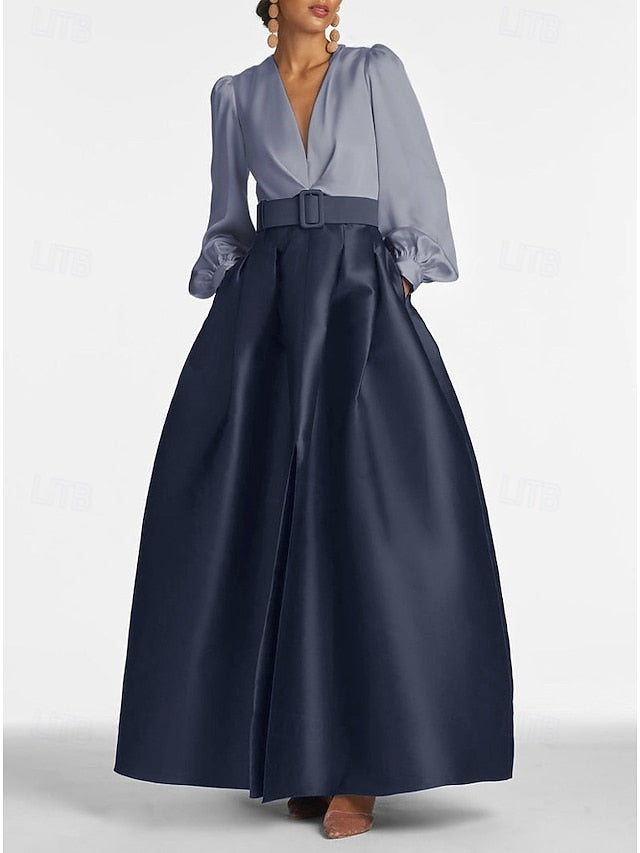 Evening Gown Formal High Guest Split A-Line Floor Dress Wedding