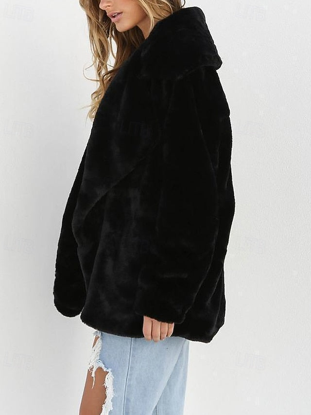 Coat Women's Teddy Faux Furs Fur Warm Comfortable