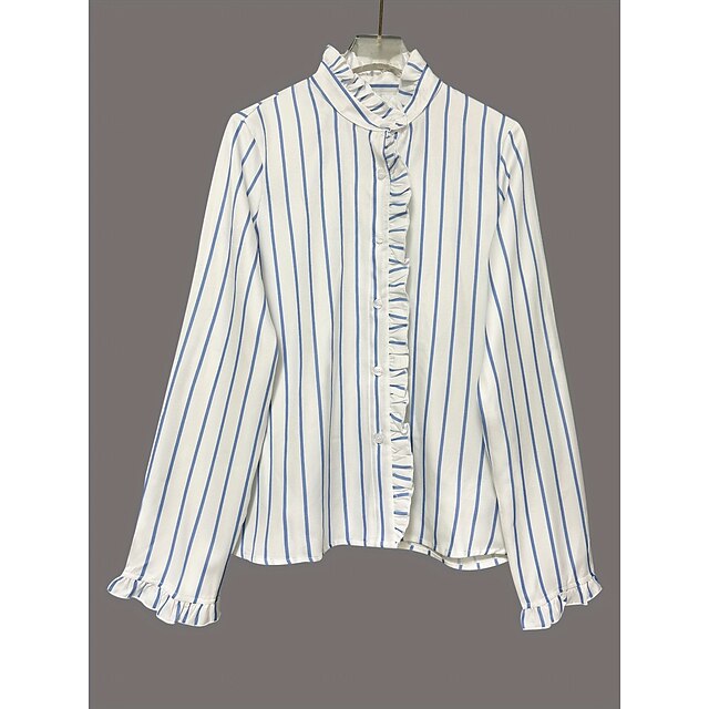 Women's Casual Shirt Button Up Shirt Blouse Ruffle