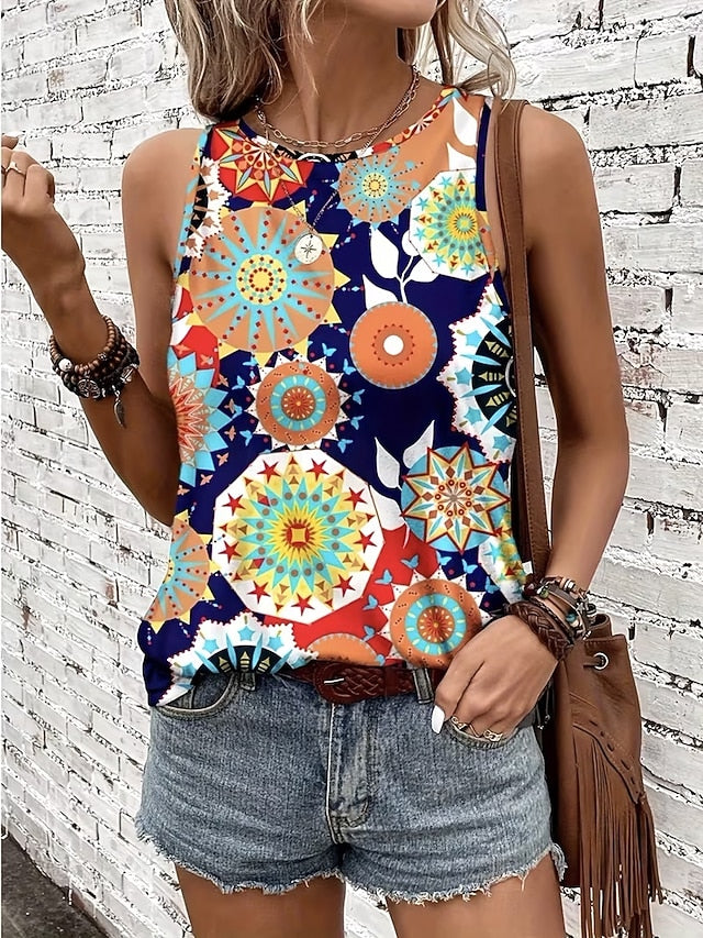 Women's Tank Top Graphic Geometric Vintage Stylish Classic