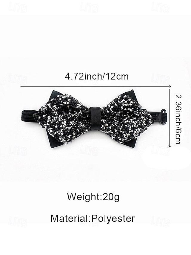 Sequins Bow Polyester Christmas Tie – Sparkling Men's