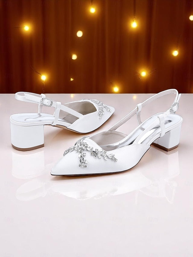 Heels Black Women's Slingback Satin