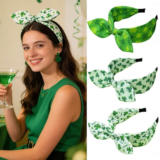 St. Patrick's Day Headbands for Women Girls, Green Shamrock