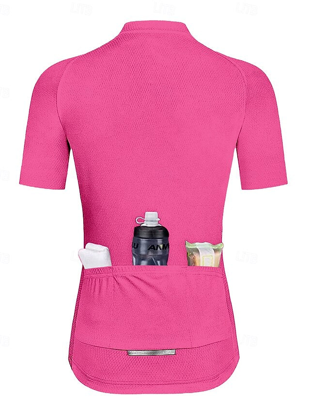 Women's Cycling Jersey Solid Color Graphic Short Sleeve