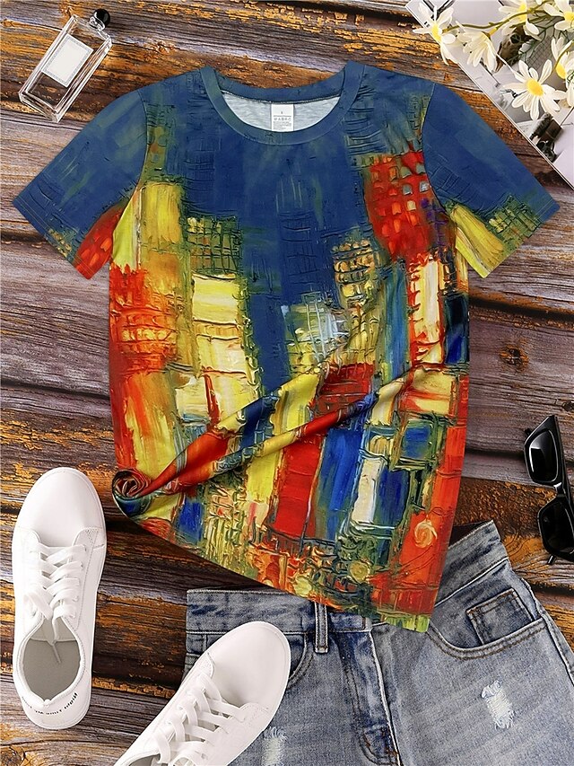 Women's T Shirt Casual Print Short Sleeve Regular Tops