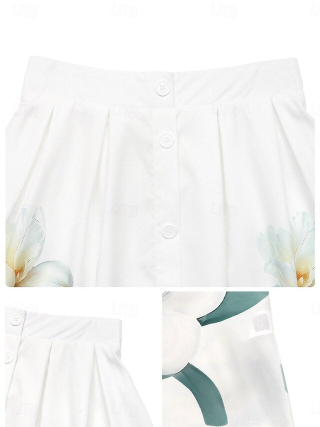 Women's Vacation Skirt Fashion Casual Midi High Waist