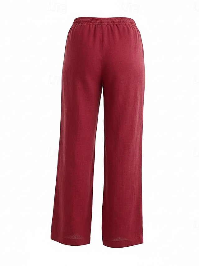 70% Linen Women's Linen Pants Culottes Wide Leg Wide Leg