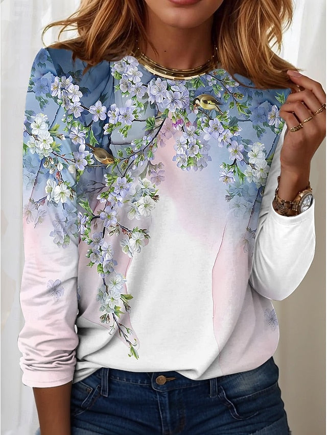 Women's T shirt Long Sleeve Crew Neck Long Sleeve Tunic