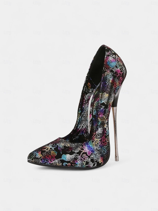 Jacquard Women's Red Heels High Stiletto