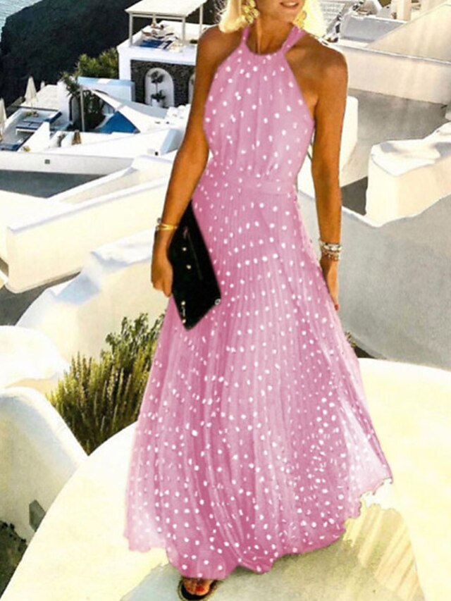 Women's Casual Dress Swing Dress Polka Dot Dress Long