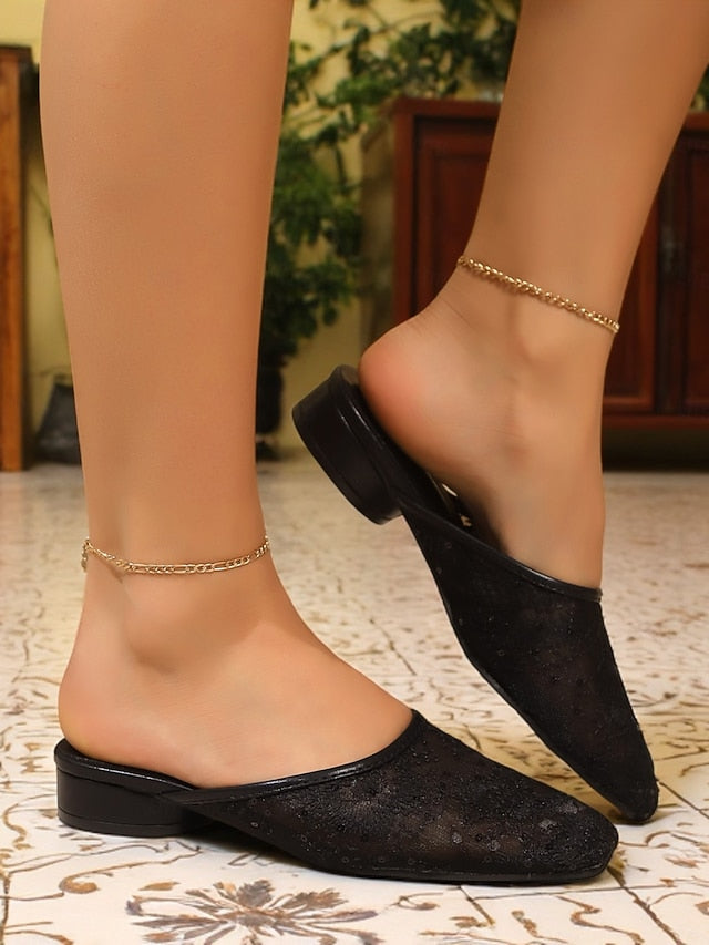 White Lace Mesh Sheer Flats Elegant – Ballet Women's