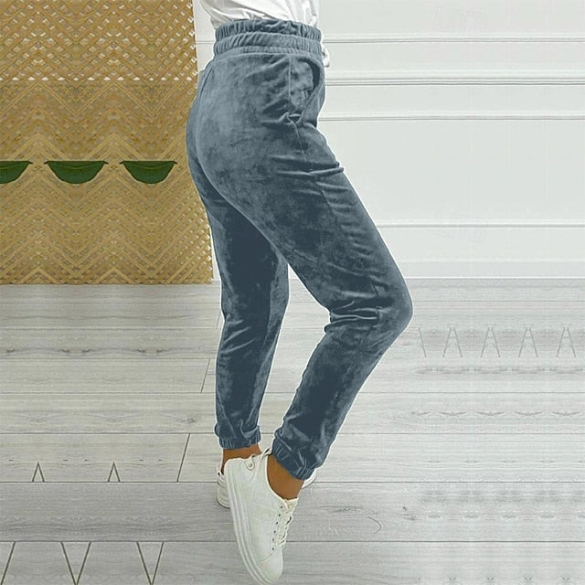 Women's Corduroy Pants Slacks Straight Streetwear Casual