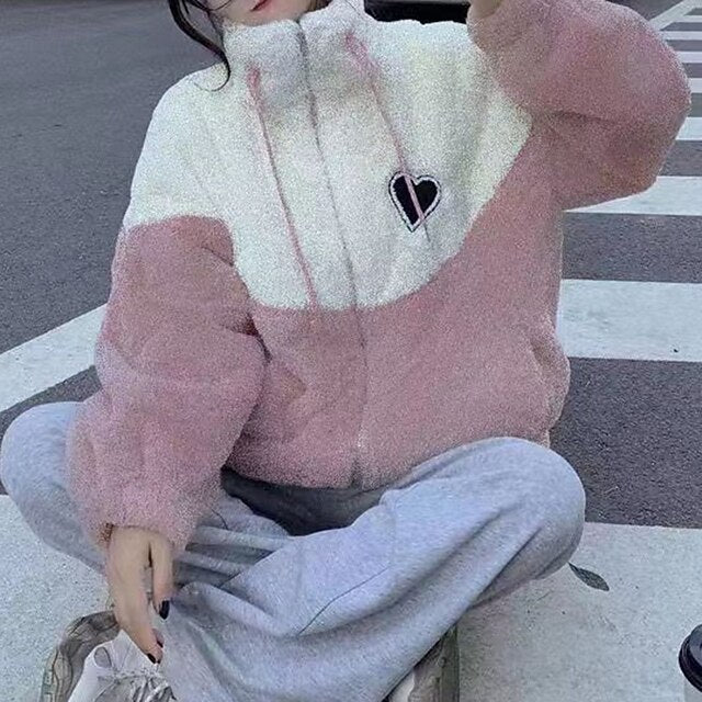 Women's Fuzzy Fleece Jacket Winter Coat with Pockets Long