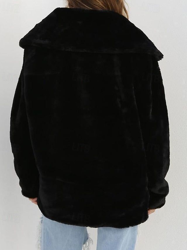 Coat Women's Teddy Faux Furs Fur Warm Comfortable
