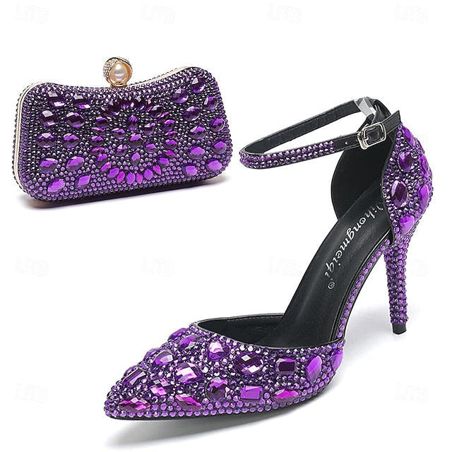 with Women's Wedding Heel Rhinestone High Multicolor Shoes