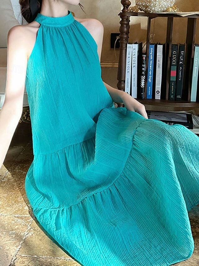 Women's Maxi Dress A Line Dress Summer Dress Halter Dress