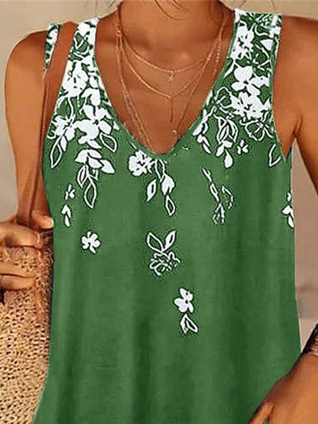Women's Camisole Tank Top Floral Stylish Casual Sleeveless
