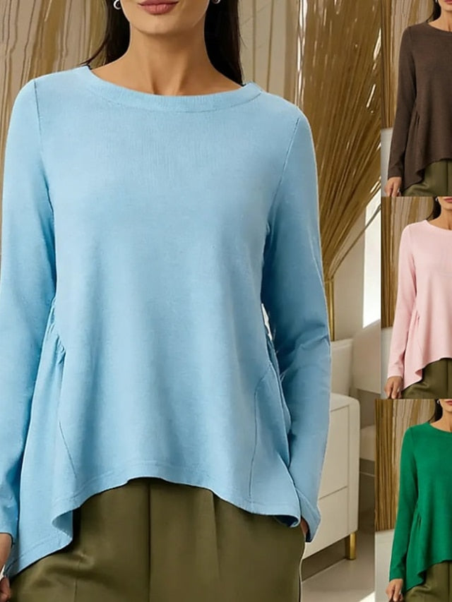 Women's T Shirt Tee Solid Color Graphic Plain Elegant