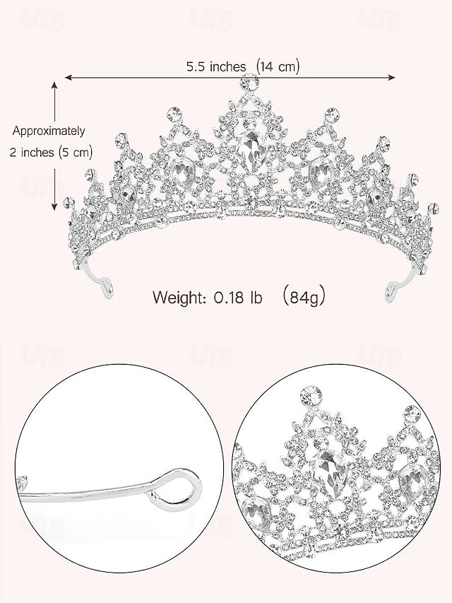 Rhinestone Women's Jewelry and Tiara Silver – Set Elegant