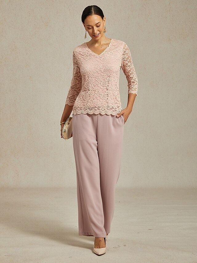 Women's Lace Shirt Blouse Lace Floral Elegant Long Sleeve V