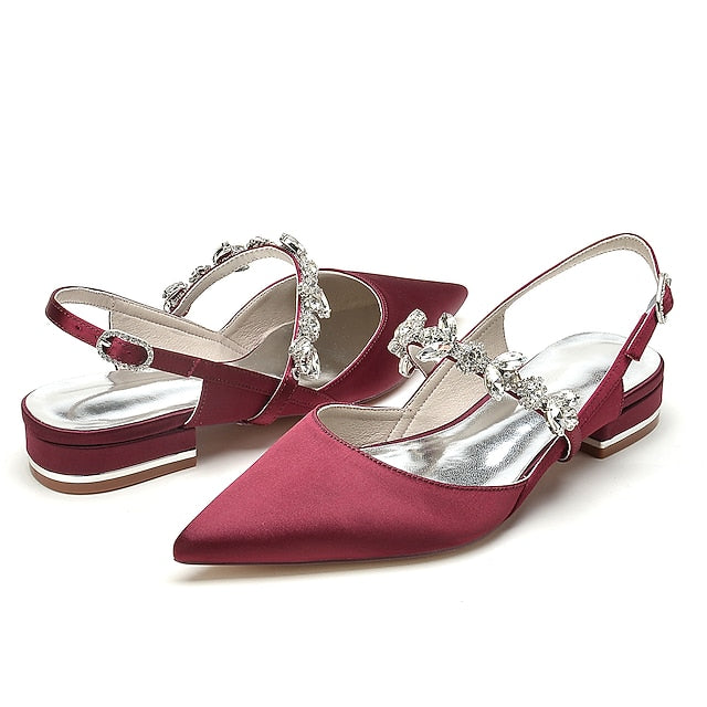 Flat Heel Crystal Women's Bridal Shoes Wedding