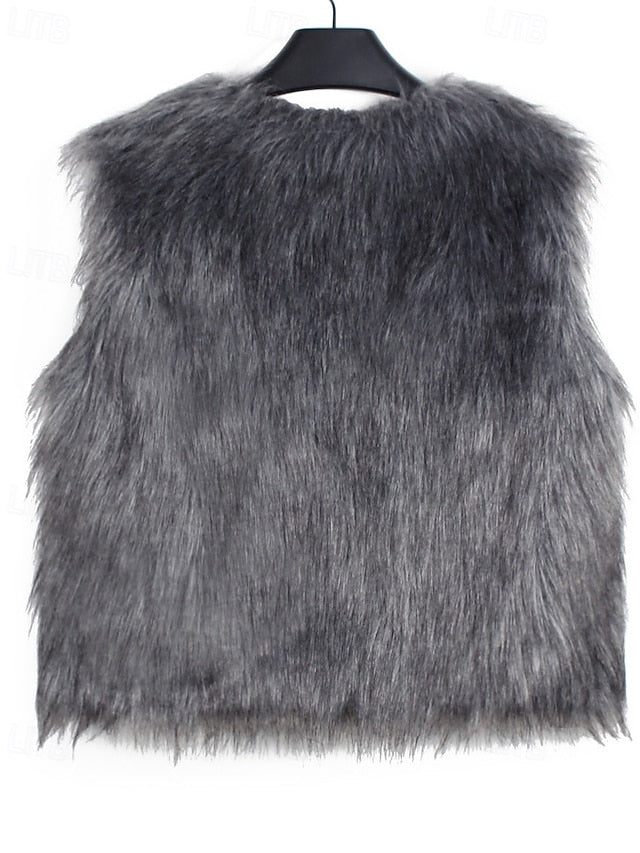Coat Faux Women's Comfortable Fur Furs Vest Leathers